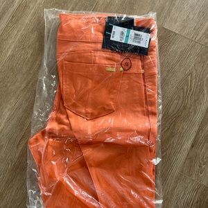 Thalia Sodi Slim Ankle Jean. Neon Orange, Size 16. NWT.